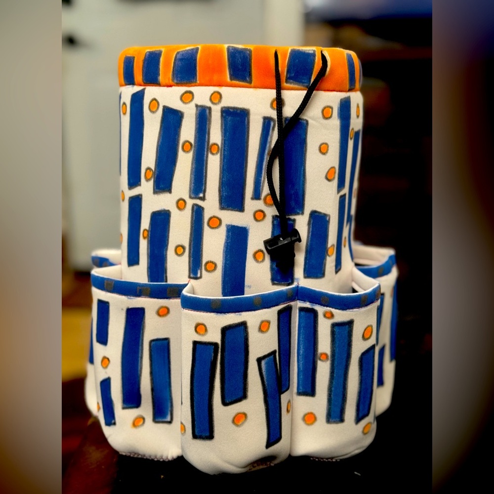 Colorful Geometric Patterned Tote Bag with 8 pockets